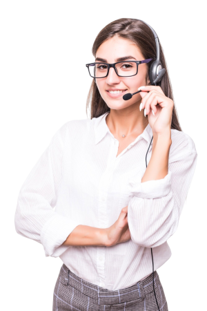 senora-muy-sonriente-gafas-transparentes-amplia-sonrisa-camisa-blanca-auriculares-aislados-blanco